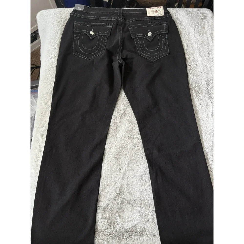 True Religon Ricky Mens Jean Denim‎ Size 36x32  black new relaxed straight